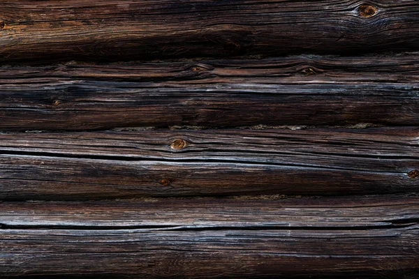 Textura Uma Parede Madeira Velha Logs Com Descascamento Tinta Verde — Fotografia de Stock