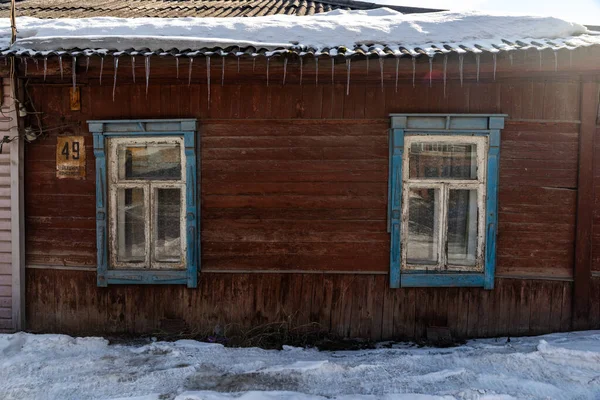 Finestra Vintage Una Casa Legno — Foto Stock