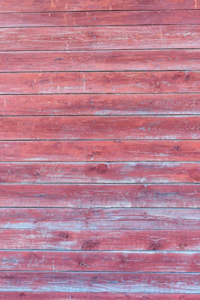 Die Textur Der Holzwand Ist Rot Mit Abblätternder Farbe — Stockfoto