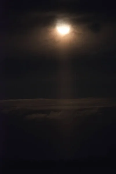 Лунный Восход Световой Полюс Луны Земле — стоковое фото