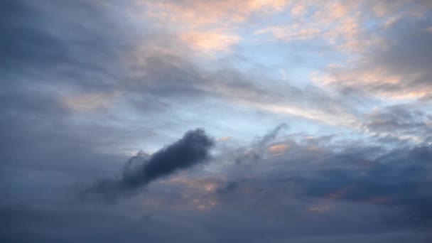 Das Flugzeug Fliegt Der Dämmerung Vor Dem Hintergrund Scharlachroter Wolken — Stockvideo