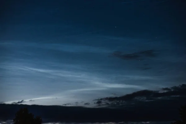 Einer Sommernacht Nähern Sich Nächtliche Wolken Glühende Wolken Nachthimmel — Stockfoto