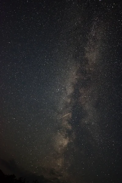 Nuages Clair Lune Contre Voie Lactée Nuit Été — Photo