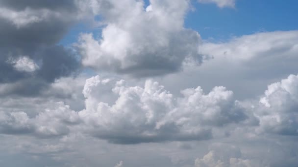 Timelapse de la formation des nuages de Cumulus par une journée d'été claire gros plan
