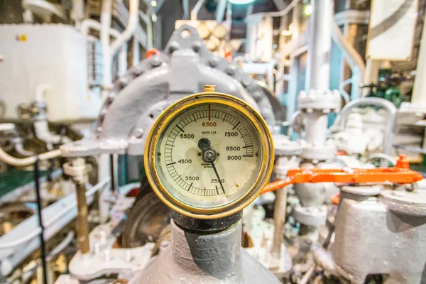 closeup view of pressure meter details