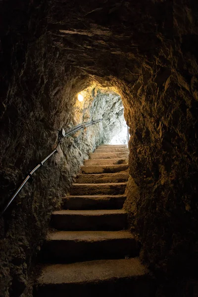 Sentier Pédestre Travers Caverne Sombre Bavière — Photo