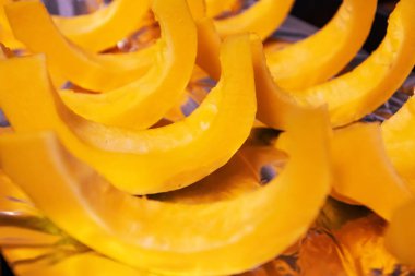 Hokkaido balkabağı dilimleri yakın çekim görüntüsü