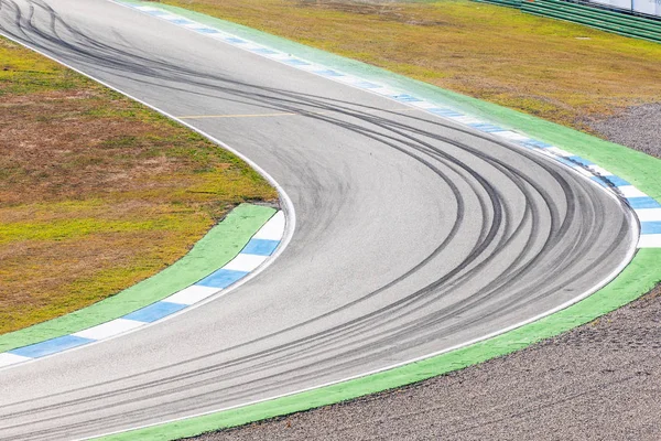 Marcas Neumáticos Asfalto Pista Carreras — Foto de Stock