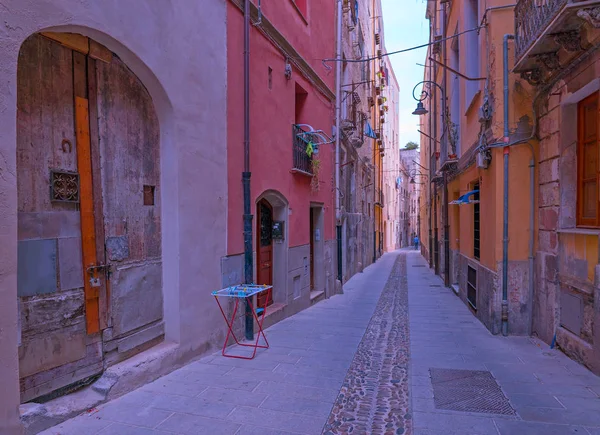 Scenic Narrow Street Cagliari Olaszország — Stock Fotó