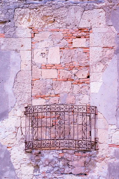 Vieux Mur Dans Fenêtre Balcon Italie — Photo