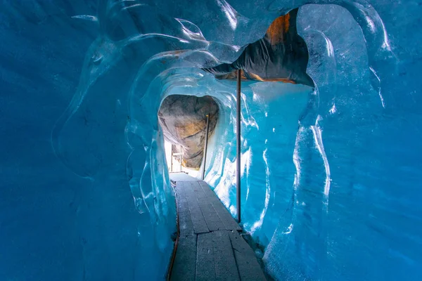 Vista Panorámica Cueva Hielo Glaciar Del Ródano — Foto de Stock