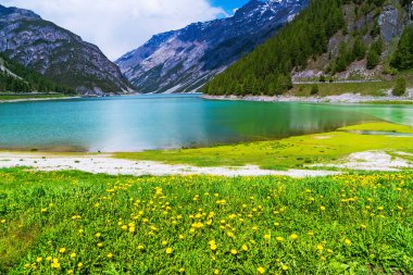İsviçre'de güzel alpler dağlarında göl manzara