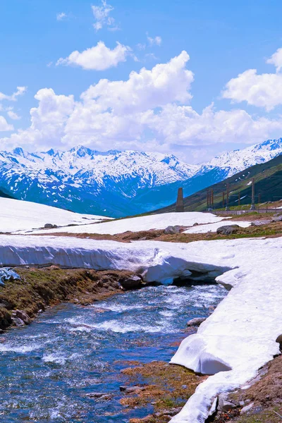 Bela Vista Panorâmica Das Montanhas Majestosas Fundo — Fotografia de Stock