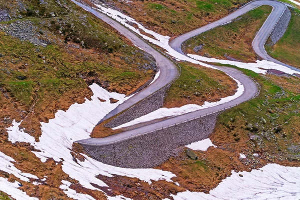 Vista Estrada Belas Montanhas Alpes Suíça — Fotografia de Stock