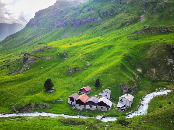 Vue Panoramique Sur Les Belles Montagnes Alpines Suisse — Photo