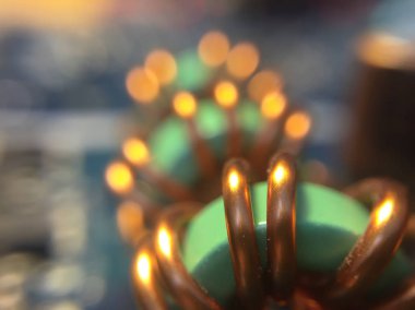 Bakır bobin makro yakın çekim görüntüsü