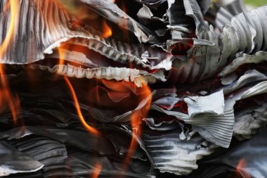 Yanan ateşin yakın görüntüsü