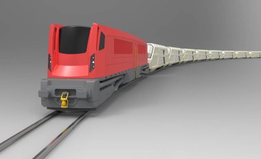 Modern yük treninin 3D görüntüsü