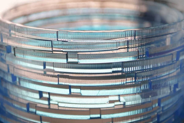 Mavi akrilik halka yığını Yakından görüntü