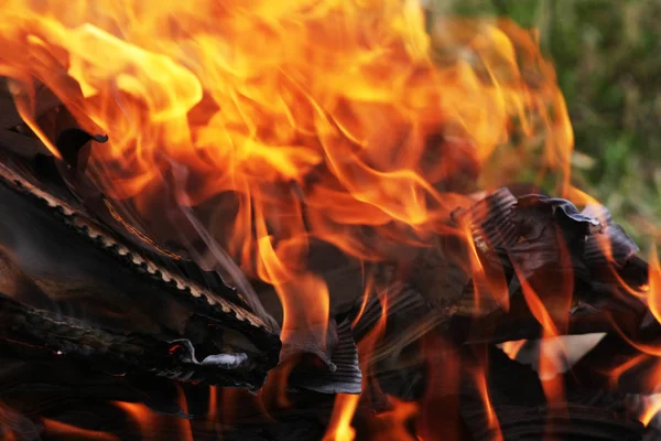 Close View Burning Fire — Stock Photo, Image