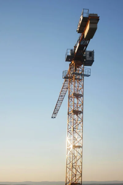 Construction Site Crane Blue Sky — Stock Photo, Image