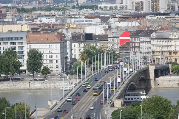 Вид Мост Будапеште Высоты Птичьего Полета — стоковое фото
