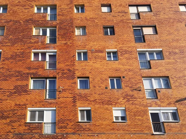 Building Brown Glazed Bricks — Stok fotoğraf