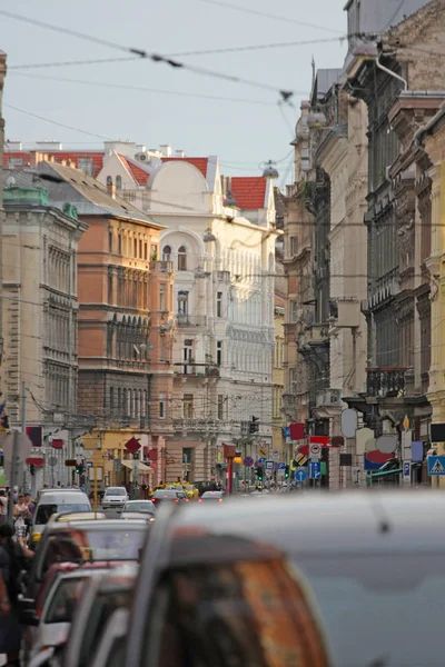 Живописный Вид Вниз Дороге Будапеште — стоковое фото