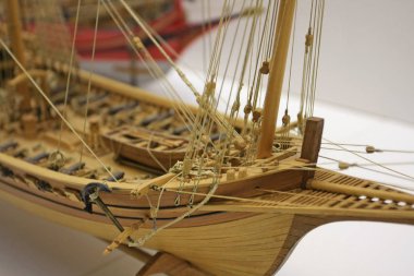 Yelkencilik modelinin detaylarının yakın görüntüsü 