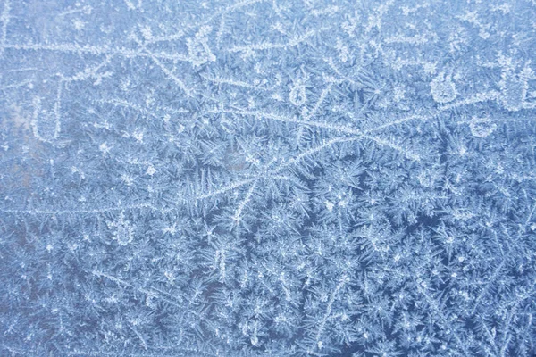 冬に霜模様の窓ガラス — ストック写真