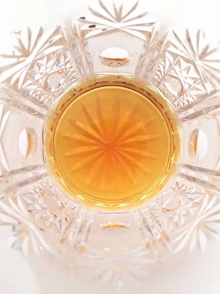 Vue Verre Cristal Avec Whisky — Photo