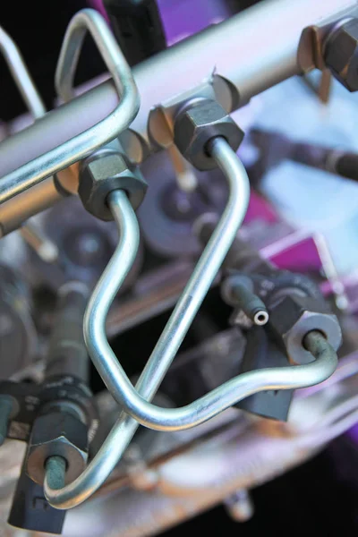 Nahaufnahme Von Metallischen Motordetails — Stockfoto