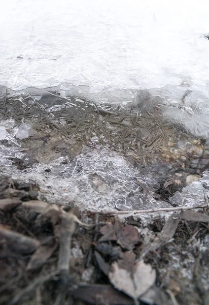 Close Shot Frozen Lake Surface Background — Stock Photo, Image