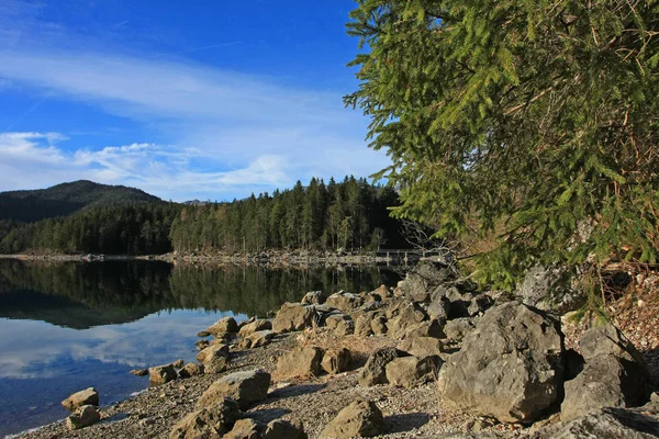 Paysage Montagnes Automnales Avec Rivière — Photo