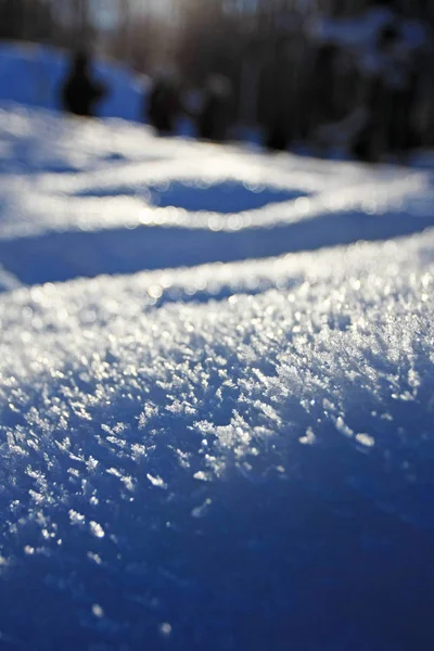 Snötäckt Mark Vintertid — Stockfoto