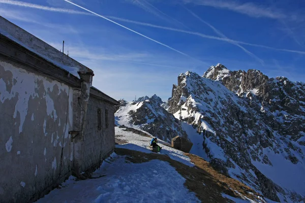 Plan Panoramique Beaux Paysages Montagnes Enneigées Pour Arrière Plan — Photo