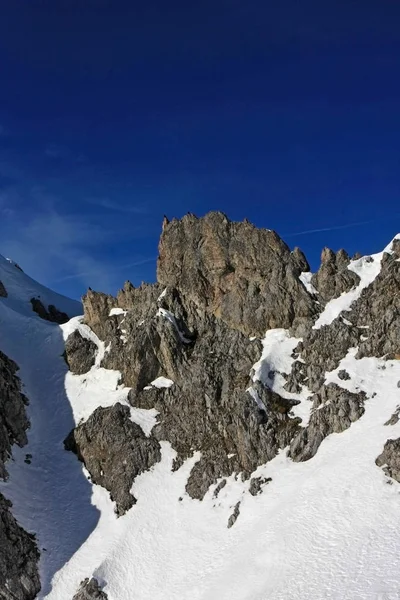 Plan Panoramique Beau Paysage Montagne Enneigé Pour Arrière Plan — Photo