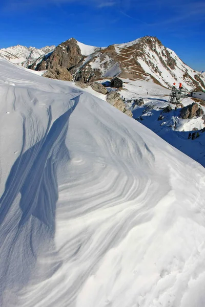 Naturskön Bild Vackra Snöiga Bergslandskap För Bakgrund — Stockfoto