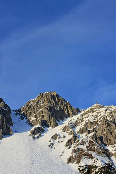 Colpo Scenico Belle Montagne Innevate Paesaggio Sfondo — Foto Stock