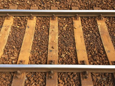 Demiryolu detaylarının yakın görüntüsü