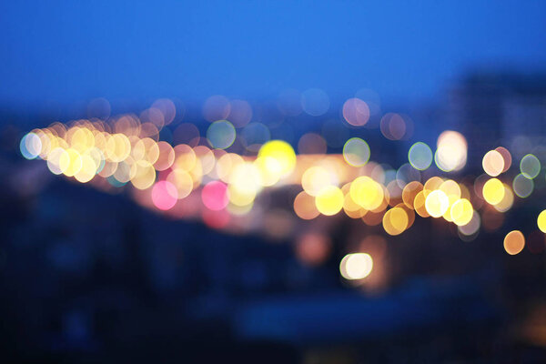 Scenic view of lights bokeh blurred