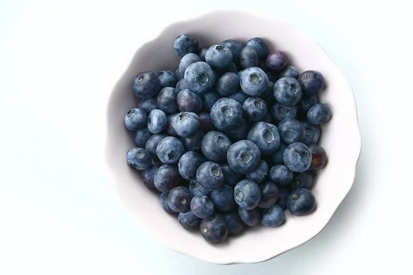 Bleuets Frais Mûrs Sucrés Servis Dans Bol — Photo