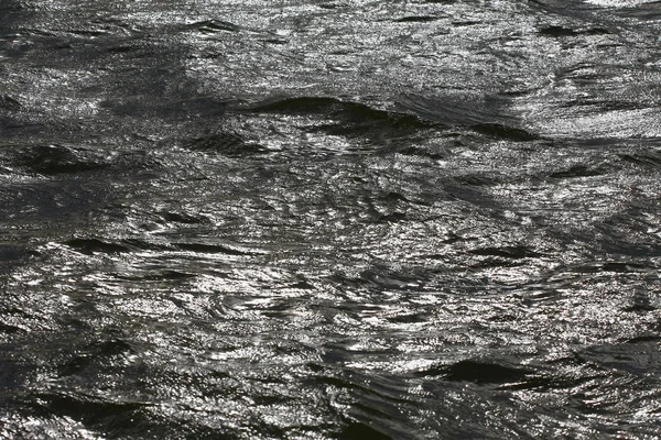 Rivierwater Met Golven Bij Zonsondergang — Stockfoto