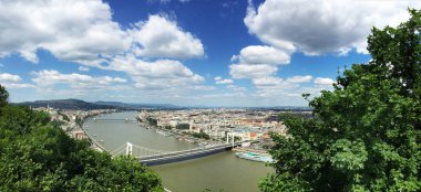Budapeşte 'de binaların yanında Tuna manzarası