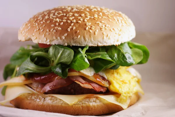 Close Shot Delicious Freshly Cooked Burger — Stock Photo, Image