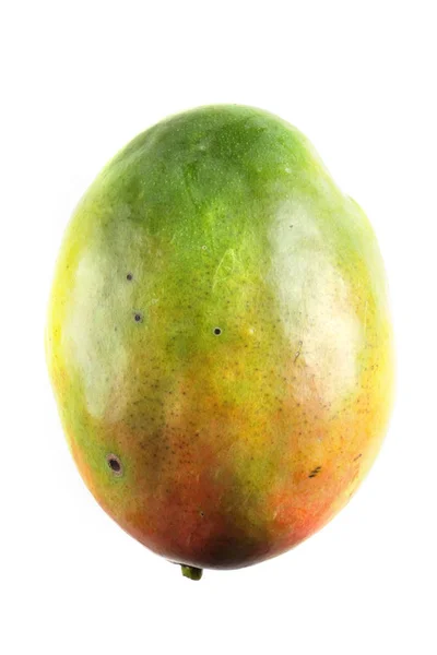 Primo Piano Colpo Delizioso Mango Verde Maturo Isolato Bianco — Foto Stock