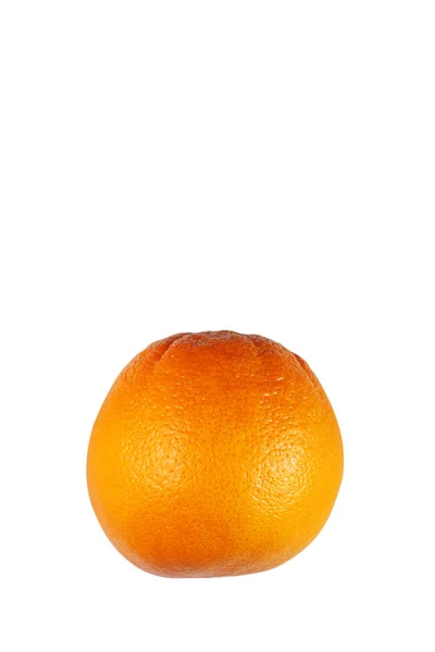 Primer Plano Deliciosa Naranja Madura Aislada Blanco — Foto de Stock