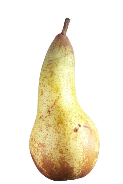 Closeup View Ripe Pear White Background — Stock Photo, Image