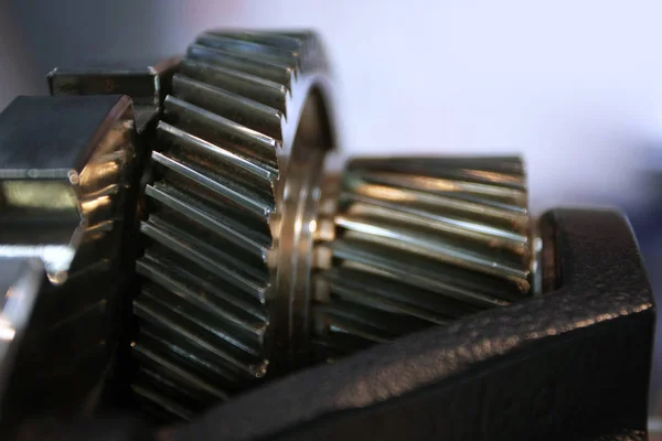 Closeup View Industrial Gear Blur — Stock Photo, Image