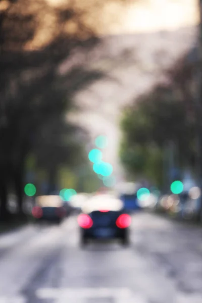 Verwischte Autos Auf Der Stadtstraße — Stockfoto